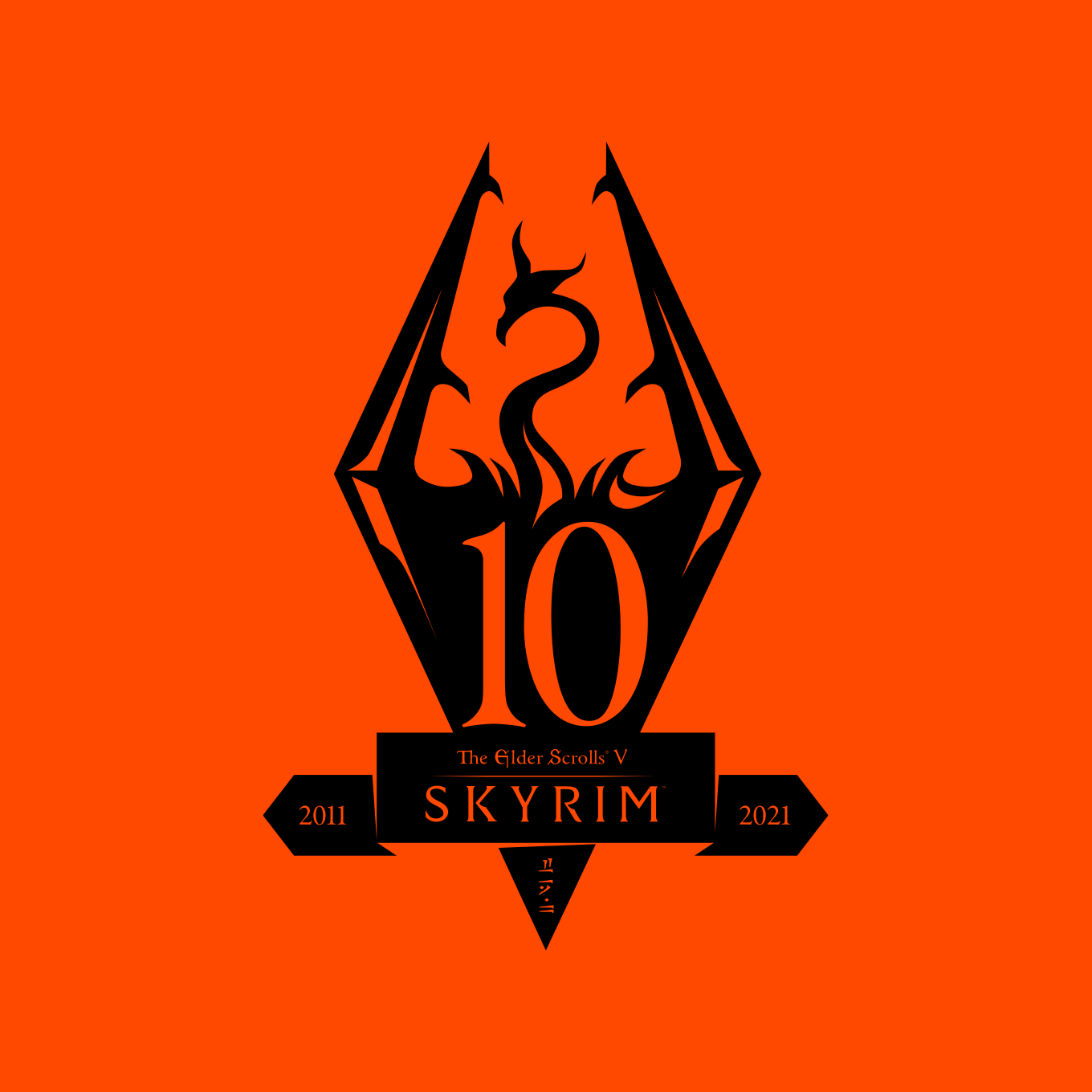 Skyrim 10th anniversary logo